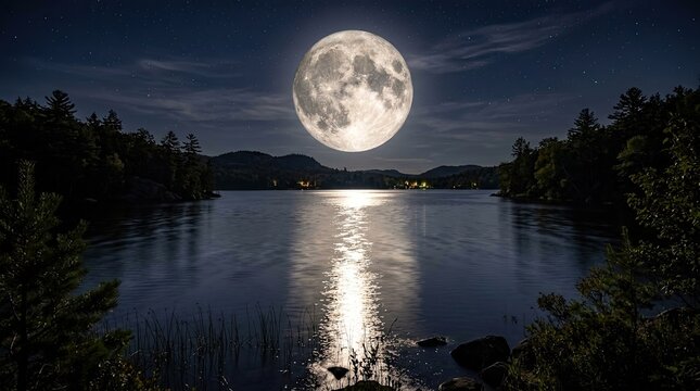 moon over the lake
