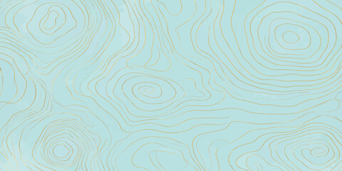 Golden topographic map contours on light blue background with topographic abstract background geography elevation landscape cartography minimalist artistic illustration backdrop wallpaper © MOHAMAD