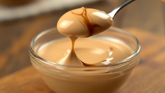 Spoon the sauce into the bowl and scoop up the cr��me br?l��e