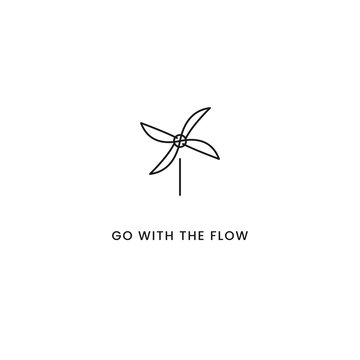 Go With The Flow Windmill T-shirt Design