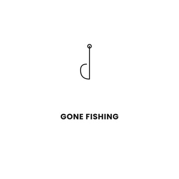 Gone Fishing Fish Hook T-shirt Design