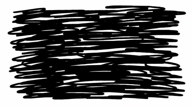 Abstract Hand Drawn Black Ink Scribble Texture Hatching Artistic Animation Creative Motion Graphics Video 4K