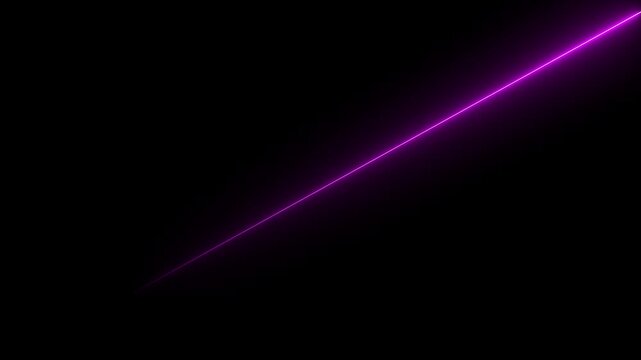 Neon corner laser line colorful animation in black background. corner neon line animation moving from left bottom to top right on black screen. Neon corner line colorful animation in black background