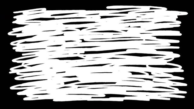 Abstract Hand Drawn White Scribble Hatching Texture Animation with Minimalist Artistic Sketching Style Video 4K