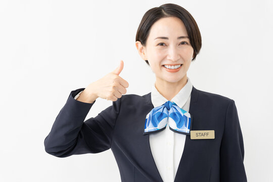 制服を着た受付係の女性　ジョブイメージ
