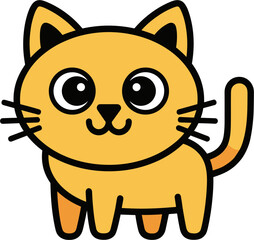 Cute cartoon orange cat illustration, simple and playful design © Discrod