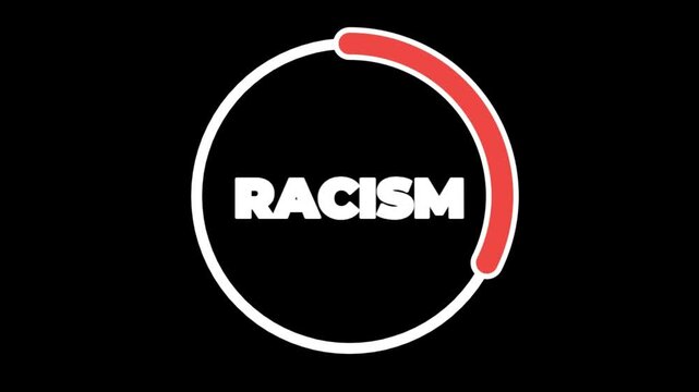 Animated Stop Racism Symbol Motion Graphic for Anti Discrimination Concept