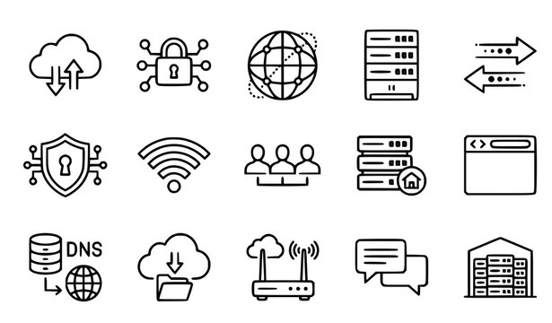 Internet Networking Outline Icons Pack