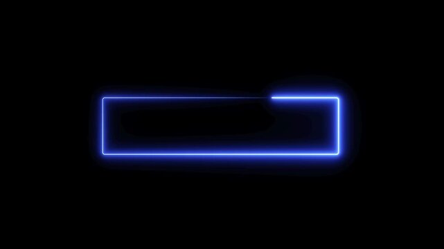 neon rectangular frame overlay 4k, glowing neon rectangle border pulsing animation, live streaming neon sign circle effect. alpha channel seamless loop.