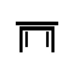 Fototapeta premium Table desk furniture minimalist flat top solid black silhouette vector