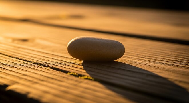 Stone object sunlight wooden surface