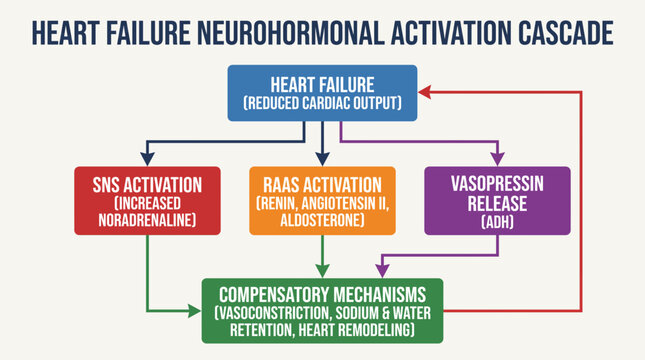Heart Failure Neurohormonal Activation Cascade Diagram