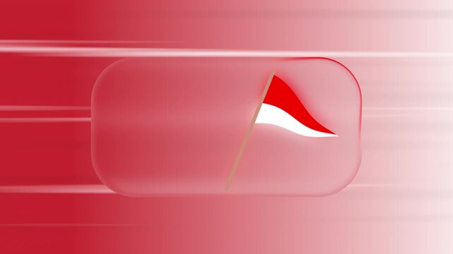Abstract Indonesia Flag Glassmorphism Background Animation with Red Gradient Motion and Modern Frosted Glass UI Design Loop