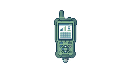 Rugged Handheld GPS Device with Antenna and Screen © musnadul