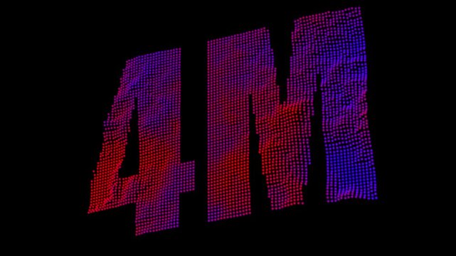 Abstract 4M Glowing Text Built from Digital Particles with Neon Technology Background 4K
