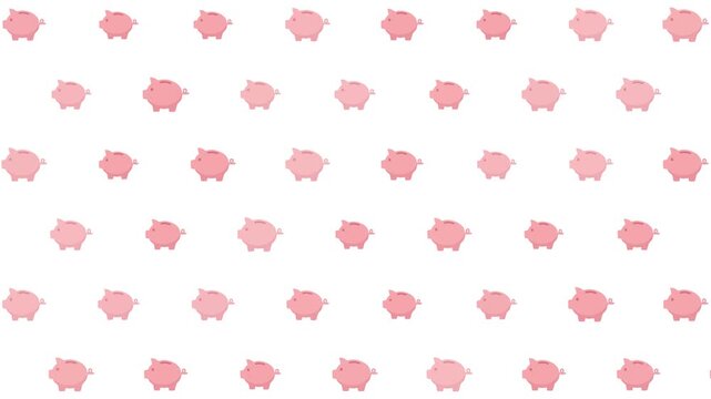 Cute Pink Piggy Bank Seamless Pattern Background for Financial Concepts