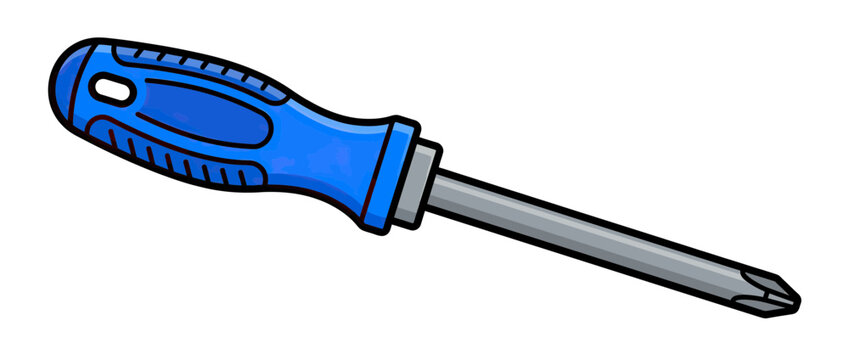 Blue Screwdriver Tool Illustration