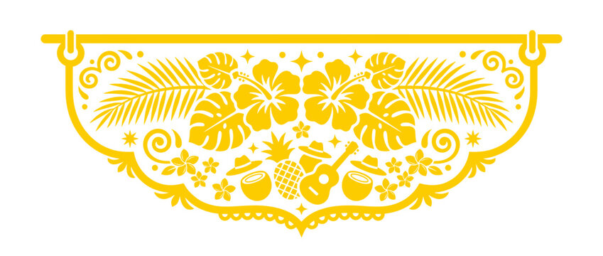 Tropical Fiesta Banner Decoration with Summer Icons