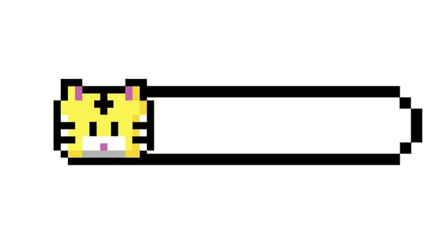 Pixel art tiger head icon integrated with an empty health bar, a retro 8-bit digital graphic for video game user interface and character status display
