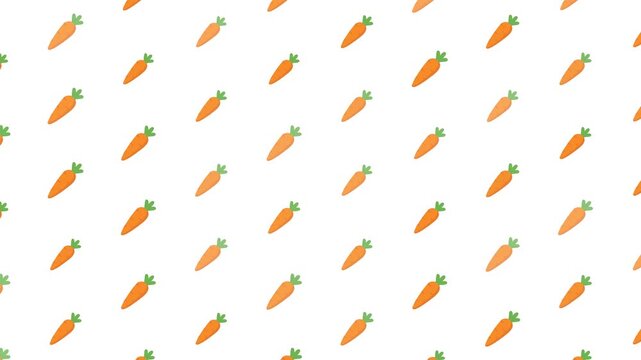 Seamless orange carrot vegetable pattern on white background