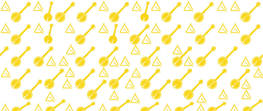 Yellow banjo and triangle pattern illustration