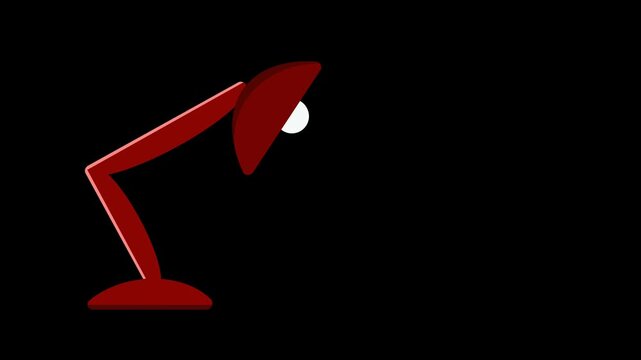 Animated Desk Lamp Turning On With Warm Light Glow