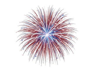 Obraz premium Bright red and blue firework explosion burst in the night sky for celebration