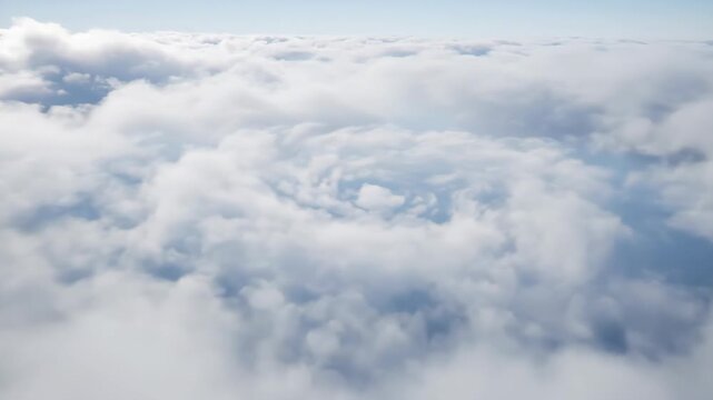 Aerial panoramic view of the sea of clouds, overlooking the sea of clouds from above