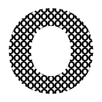 Minimal Geometric Letter O Formed with Repeating Letterforms