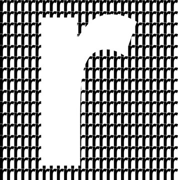 Abstract Letter R Typography Pattern with Modern Geometric Composition