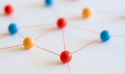 Obraz premium human relation and network model diagram