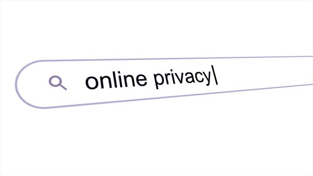Online Privacy Text Typing on Computer Search Bar Animation 4K