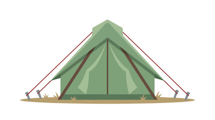 Green camping tent vector illustration isolated on white background. © mustari
