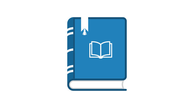Blue book vector icon illustration.