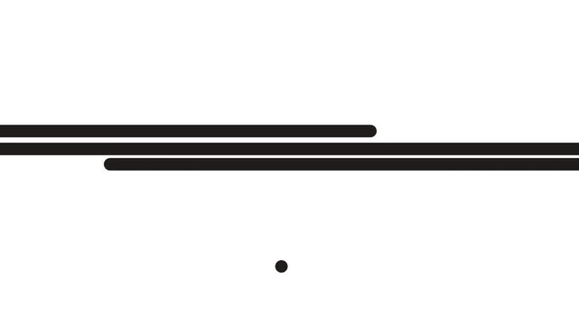 On the screen there are several parallel lines or sticks and a dot at the bottom.