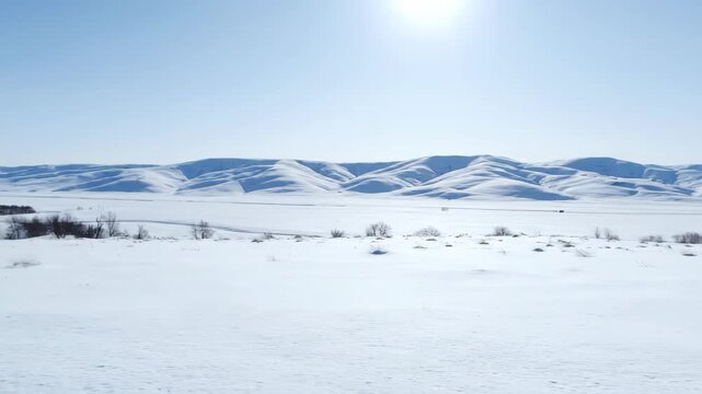 Winter snowfield scenery, snowfield winter scenery