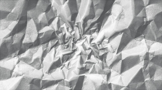 Crushed Halftone Abstract Monochromatic Folded Texture Vector Background