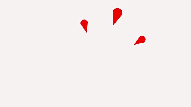 Red Sweat Drop Burst Mark Shock Surprise Pop White Background 4K - Manga and anime style expression