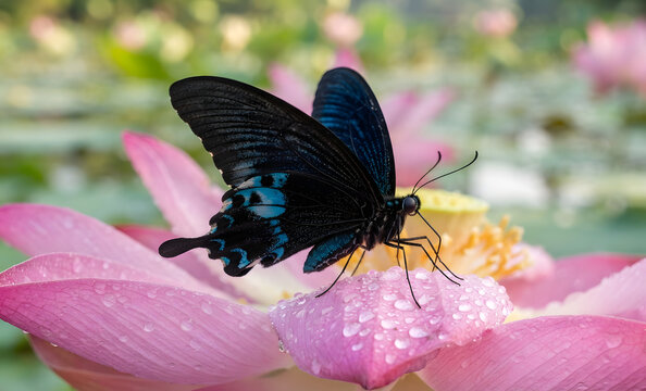 Butterfly on a Flower Petal