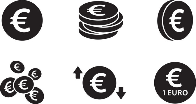 Euro currency stack and coin illustration