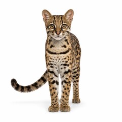 Obraz premium margay standing isolated on pure white background
