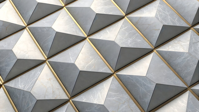Geometric pattern of abstract gray and white triangles