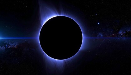 Fototapeta premium Stunning Solar Eclipse with Radiant Halo and Starry Sky