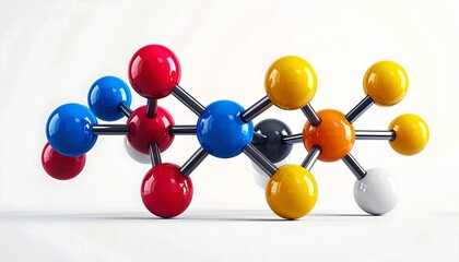 Obraz premium Colorful Molecular Model Highlighting Organic Chemical