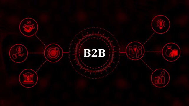 B2 b business strategy infographic with digital marketing and growth analytics