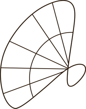 Chinese Folding Fan Line Art Minimalist Cute Oriental Hand Fan Cartoon Coloring Page