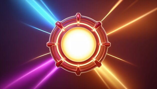 Abstract energy reactor with colorful beams