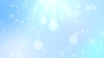 美しいライトブルーの海中に差し込む光とキラキラの背景素材 JPG / Beautiful light blue underwater light rays and fluffy floating bubbles background JPG © NekoMaru