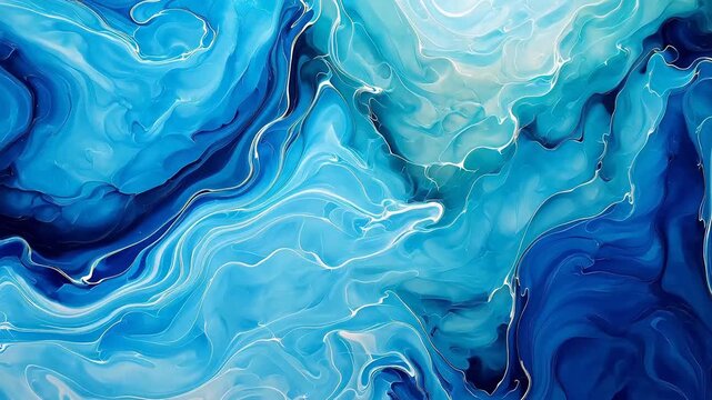 Digital blue and green watercolor marble abstract background