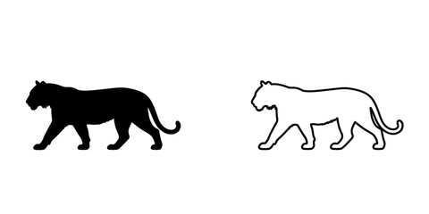 Tiger set icon isolated on white background. © nur